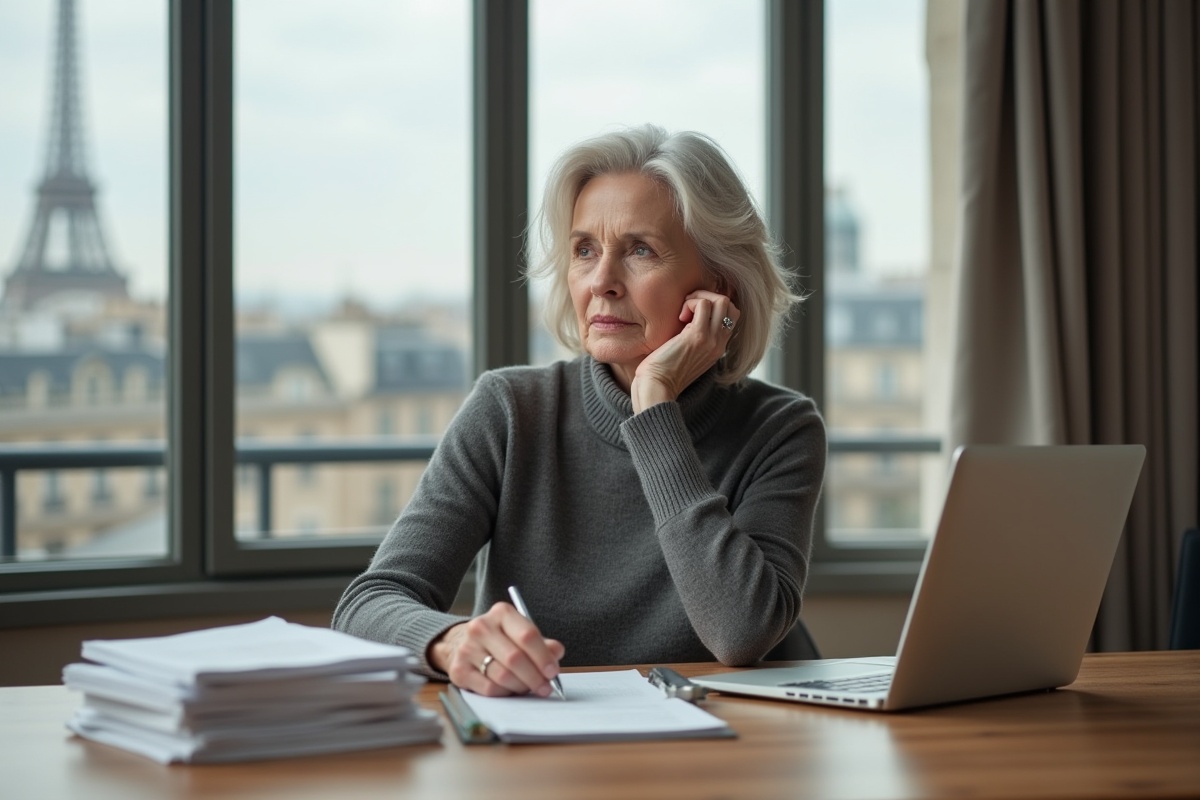 Femme en tenue élégante dans un appartement parisien