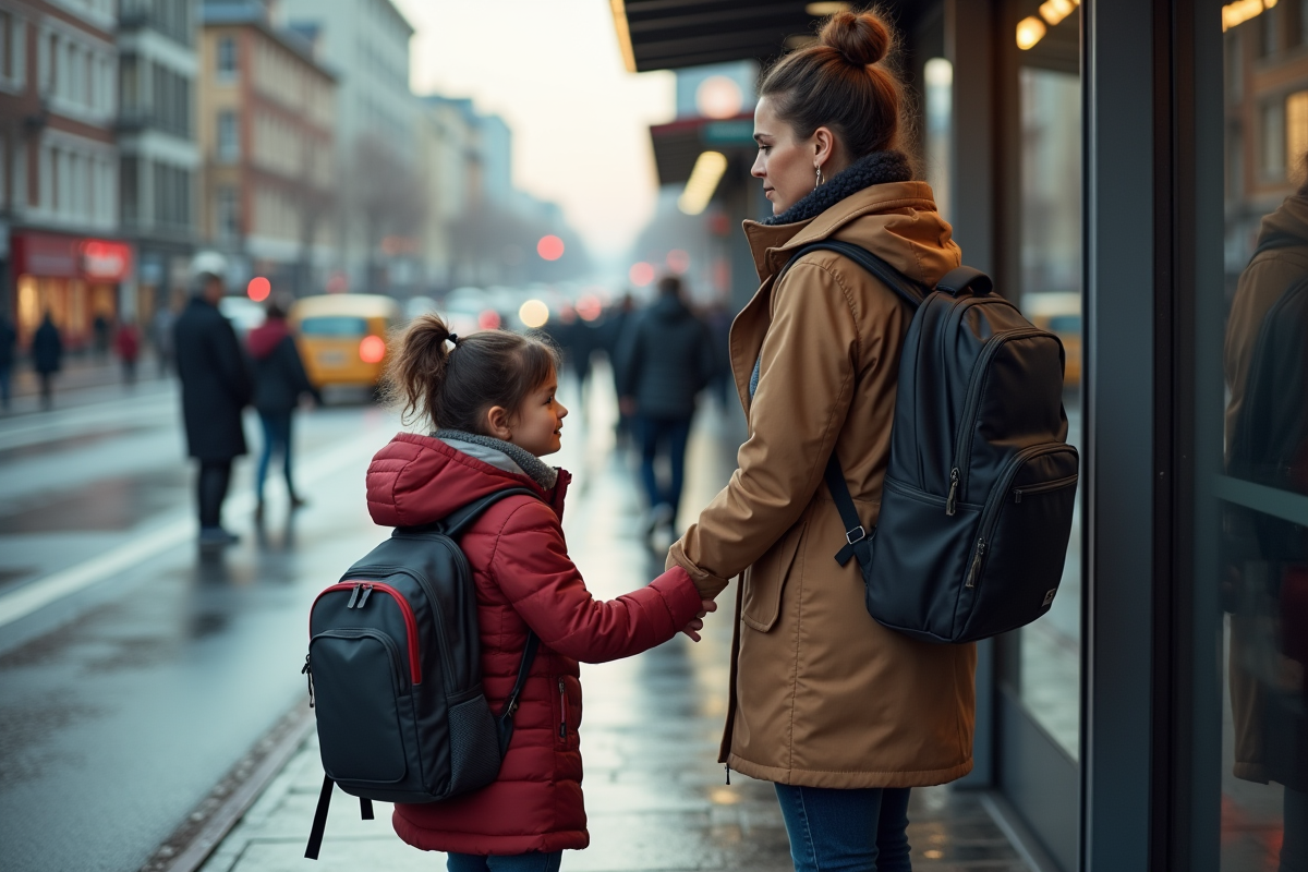 Mere seule avec fille à l